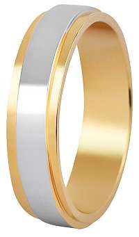 Beneto Dámsky bicolor snubný prsteň z ocele SPD05 56 mm