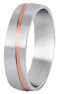 Beneto Pánsky bicolor snubný prsteň z ocele SPP07 65 mm