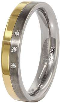 Boccia Titanium Snubný titánový prsteň s diamantmi 0129-04 62 mm