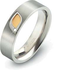 Boccia Titanium Titánový prsteň s briliantom 0146-01 59 mm