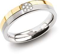 Boccia Titanium Úžasný prsteň z titánu s diamantmi 0129-06 58 mm