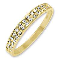 Brilio Dámsky zlatý prsteň s kryštálmi 229 001 00670 mm