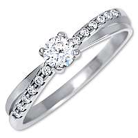 Brilio Pôvabný prsteň s kryštálmi z bieleho zlata 229 001 00810 07 56 mm