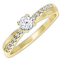 Brilio Pôvabný prsteň s kryštálmi zo zlata 229 001 00810 60 mm