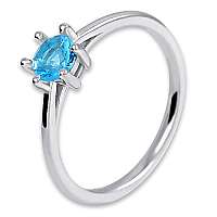 Brilio Silver Strieborný prsteň s kryštálom6 158 00102 04 - BLUE 57 mm
