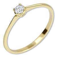 Brilio Zásnubný prsteň zo žltého zlata s kryštálom 226 001 01036 56 mm