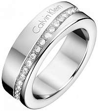 Calvin Klein Oceľový prsteň s kryštálmi Hook KJ06MR0402 mm