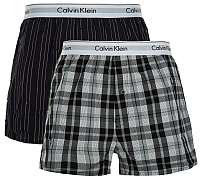 Calvin Klein Sada treniek Modern Cotton Stretch Slim Boxer 2P NB1396A-JKZ Ryan Stripe Deep Well/Hickory Plaid Black M