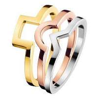 Calvin Klein Tricolor prsteň 3 v 1 Wonder KJ4VDR3001 mm