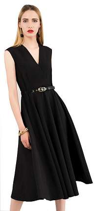 Closet London Dámske šaty Closet Flared Wrap Dress With Belt Black M