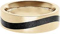 Gravelli Betónový prsteň Curve zlatá / antracitová GJRWYGA113 56 mm