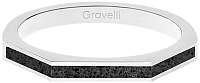Gravelli Oceľový prsteň s betónom Three Side oceľová / antracitová GJRWSSA123 mm