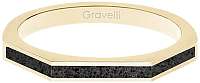 Gravelli Oceľový prsteň s betónom Three Side zlatá / antracitová GJRWYGA123 mm