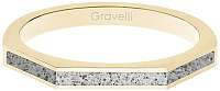 Gravelli Oceľový prsteň s betónom Three Side zlatá / šedá GJRWYGG123 mm