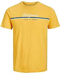 Jack&Jones Pánske tričko Jorretrocali Tee Ss Crew Neck Yolk Yellow XL