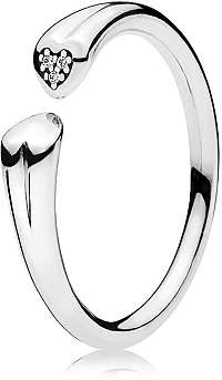 Pandora Otvorený prsteň so srdiečkami 196572CZ mm