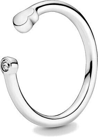Pandora Otvorený strieborný prsteň so srdiečkom 198559C01 58 mm