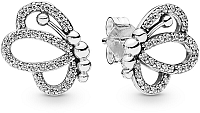 Pandora Strieborné motýlie náušnice7912CZ