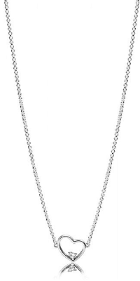 Pandora Strieborný náhrdelník so srdiečkom7797CZ-45