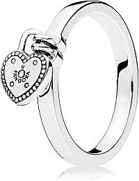 Pandora Strieborný prsteň so kaštieľom v tvare srdca 196571 mm