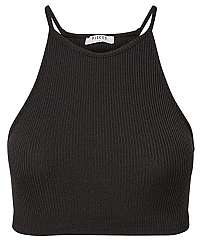 Pieces Dámske tielko Cecilie Sl Crop Top Black L