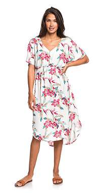 Roxy Dámske šaty Flamingo S hades Snow White Tropic Call ERJWD03428-WBK7 L