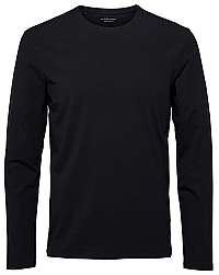 SELECTED HOMME Pánske tričko SLHBASIC LS O-NECK TEE B NOOS Black S