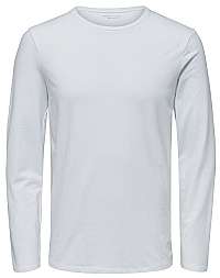 SELECTED HOMME Pánske tričko SLHBASIC LS O-NECK TEE B NOOS Bright White XL