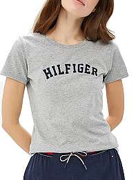 Tommy Hilfiger Dámske tričko Cotton Iconic Logo SS Tee Print UW0UW00091-004 Grey Heather L