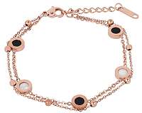 Troli dvojitý bronzový náramok z ocele SW-WC124 rosegold