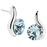 Troli Náušnice Chaton Wave Aquamarine 1826