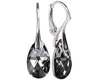 Troli Náušnice Pear 16 mm Silver Night