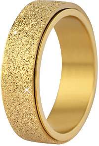 Troli Oceľový snubný prsteň zlatý / trblietavý 57 mm