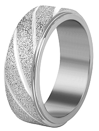 Troli Oceľový trblietavý prsteň mm KR 01 silver