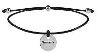 Troli Šnúrkový náramok Namaste čierna/oceľová