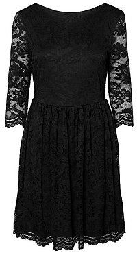 Vero Moda Dámske šaty VMALVIA 3/4 LACE SHORT DRESS Black S