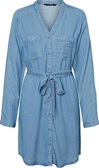 Vero Moda Dámske šaty VMSAFFI LS SHORT DRESS GA Light Blue Denim M