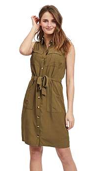 Vila Dámske šaty Viamona S/L Dress Dark Olive