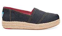 TOMS Alpargatas Navy Denim Platform