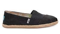 TOMS Black Washed Canvas Alpargata