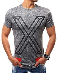 Antracitové tričko s písmenom X