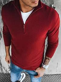 Atraktívny bordový sveter so zipsom