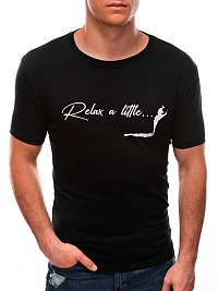Bavlnené čierne tričko Relax S1572