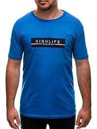 Bavlnené modré tričko s potlačou High Life S1615
