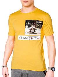 Bavlnené žlté pánske tričko s985