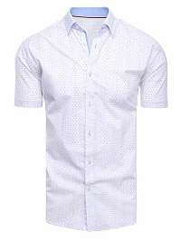 Biela krátka košeľa s decentným vzorom