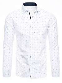 Biela pánska košeľa s nenápadným vzorom