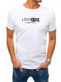 Biele bavlnené tričko s potlačou Louder