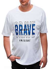 Biele Plus Size tričko s potlačou Brave S1613