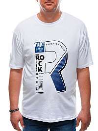 Biele Plus Size tričko z bavlny s potlačou S1609